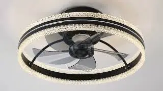 NUTCRUST Flush Mount Low Profile Ceiling Fan with Speaker