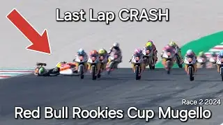 Авария на последнем круге, гонка Red Bull Rookies Cup 2, Муджелло, 2024 &mdash; гонщики в порядке!!!