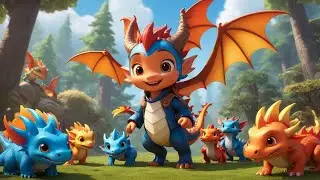 🐉 Eight Little Dragons Breathing Fire 🔥🎶 | Fun & Fiery Song for Kids