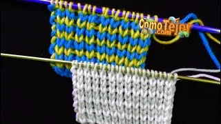 Cómo Tejer En Solo 2 Carreras, 2 Colores Elástico Calado Trucos Unisex Principiantes (1726)