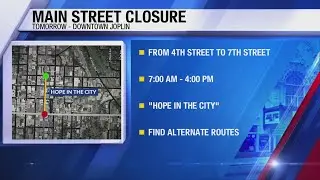 Traffic alert: Main Street closure in Joplin for event