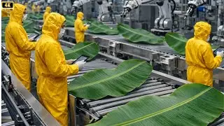 Inside the Largest High-Tech Banana Leaf Powder Factory in the USA | Mega Industrial Production