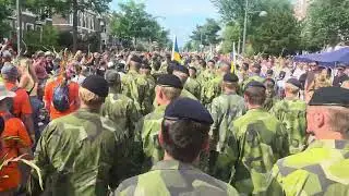 Swedish soldiers doing the Victory Parade at The Nijmegen 4 Days Marches 2025