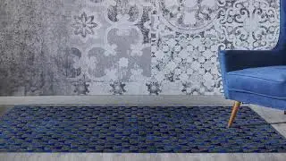 Luxury Contemporary Blue/Indigo Area Rug Carpet |100% Handmade | Leather Rio Adhara | MAT Living USA