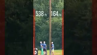 647 foot drive to win the 2025 Pro Worlds long drive comp. Rasmus Saukkoriipi during the prelims.