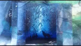 Howling at the night sky Spray Paint Art