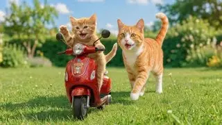 Mama Cat and Kitten Sell Fried Chicken to Buy a New Bike for Kitten 🍗🚲🐱