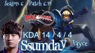 KT Ssumday JAYCE vs PANTHEON Top - Patch 6.19 KR Ranked | League of Legends