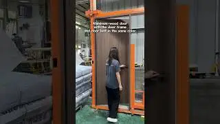 Aluminum-wood door with the door frame and door leaf in the same color. #door #chinesefactory