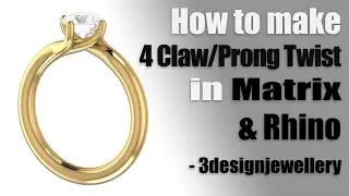 ||🔷4 Claw/Prong Twist🔷|| Matrix 9 || Rhino 3D || Tutorial