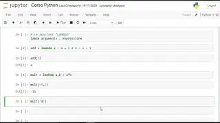 33. Le Funzioni LAMBDA (+ Esercizio) (Corso BASE COMPLETO Python ITA 2021)