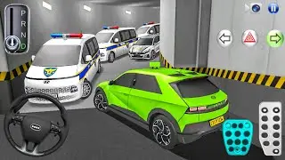 New Hyundai Green EV Car Stuck in Parking Garage - 3D Driving Class car game gameplay