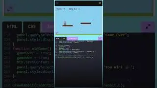 Code 79 | Rabbit Jumper Game with Click & Double Click Jump #javascript #html #coding