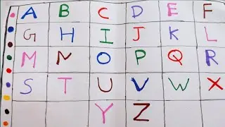 A says alligator ,B says basket, Alphabets, छोटे बच्चों की पढ़ाई,A to Z in capital letter with color