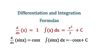 Differentiation and Integration Basic Formulas. Comparing Differentiation and Integration Formulas.