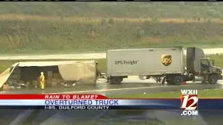 UPS Truck Overturns
