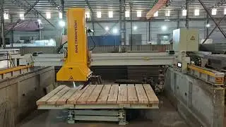 multi blade single head bridge saw machine testing