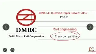 DMRC JE civil engineering paper 2016//Hindi-English///part-2//crack competitive