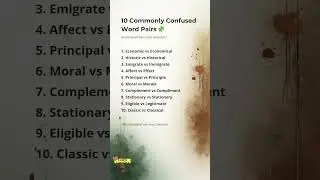 10 Commonly Confused Word Pairs 🧩 | #learntogether #shorts