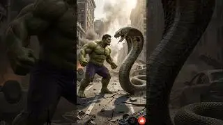 Hulk saves people from a giant snake 🐍 #ai​ #hulk​ #save​ #snake​
