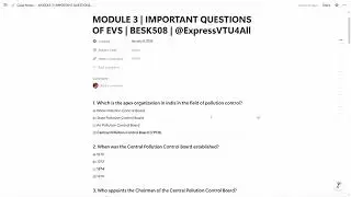 ❤&zwj;🔥EVS One Shot | All 5 ModulesComplete |Most ImportantQuestions |VTU Exam 2026 |BESK508 |PYQ's❤&zwj;🔥