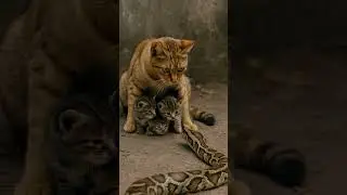Shocking! Can this brave mother cat stop the snake?