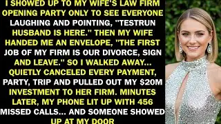 I SHOWED UP TO MY WIFE'S LAW FIRM OPENING PARTY, ONLY TO HEAR,