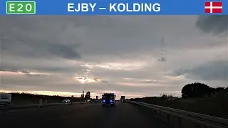 Driving in Denmark. 🇩🇰 Beautiful sunset in Southern Denmark. 4K