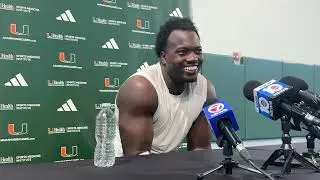 Miami Hurricanes DL Rueben Bain after team's opening fall practice