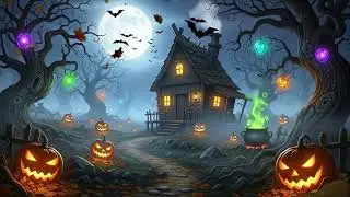 🎃 10 Hour Haunted Forest & Jack-O&rsquo;-Lantern | Creepy Halloween Ambience