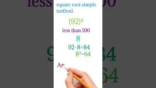 &radic;square root simple.📖🙏 method.#kidslearningchannel #mathstricks #shorts #kajalrai31