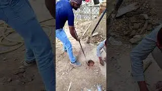 Hand boring kaise hoti hai #fitting #borewell #pumps #boring machine work in village