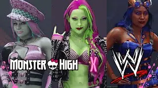 CAW MONSTER HIGH X WWE PART 3: Venus Mcflytrap, Rochelle Goyle and Robecca Steam