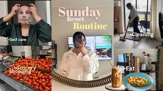 ✨VLOG : SUNDAY Reset Routine 🌸 | Productive day | Cleaning, Grocery Shopping, Self-Care 