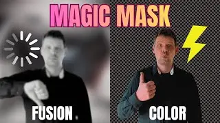 Color tab og fusion (to muligheder DaVinci Resolve Magic Mask)
