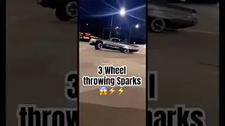 Hoopty at it again throwing sparks #chicago #lowrider #threewheelmotion #hydraulics