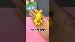 Diy Cute Clay Bunny For Kids😱/ #kidscraft #art #shorts #viralcraft #claytoys #art #shortfeed