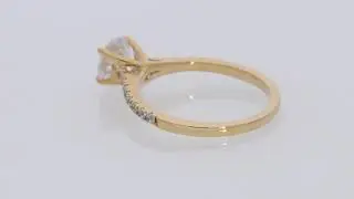 Round Cut Side Stone Diamond Engagement Rings - Abelini