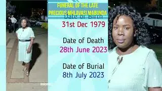 Funeral Service of the Late Precious Mhlavasi Mabunda