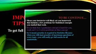 Tips to get full marks in Statistics