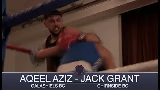 BOXING - SENIOR 71KG BOUT AT VOLUNTEER HALL, GALASHIELS 27.5.23 - AQEEL AZIZ v JACK GRANT