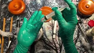 ASMR TASK ORIENTED glove sounds! Foam Cream Water +Visual Triggers