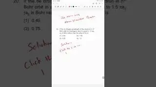 solution for jee main question based on de broglie wavelength #iitjee #jee2019 #atomicstructure11