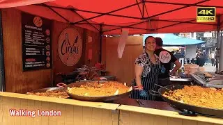 🇬🇧 Walking London - Victoria & it's Street Food Market Strutton Ground [4K]