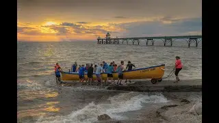 High Tide at Clevedon North Somerset as the Sun Sets; seaside town located on the Severn