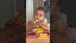 mango and sticky rice for weaning baby - 8 months old #blw #blwrecipes #babyledweaning