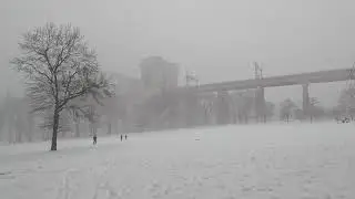 Walking to Astoria Park in a Snowstorm - ASMR video