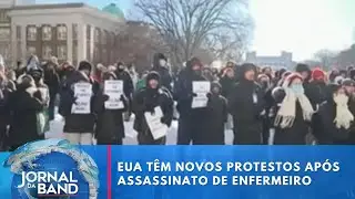 EUA t&ecirc;m novos protestos ap&oacute;s assassinato de enfermeiro por agente do ICE | Jornal da Band