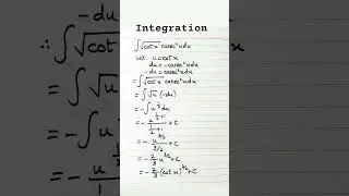 Integral of &radic;(cot x) cosec^2 x || Integration of trigonometric functions #shorts #maths #integration