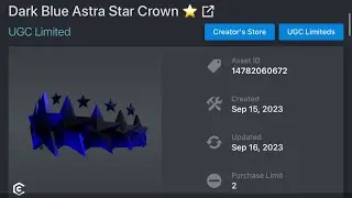 [UGC LIMITED] How to get Dark Blue Astra Star Crown in UGC Pause! (Roblox)